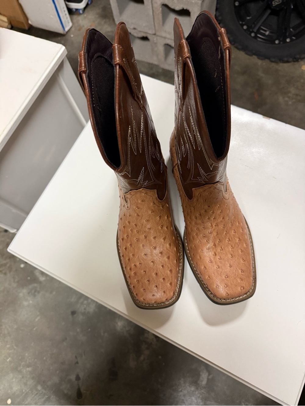Men's Brown Western Cowboy Boots - Tan and Dark Brown